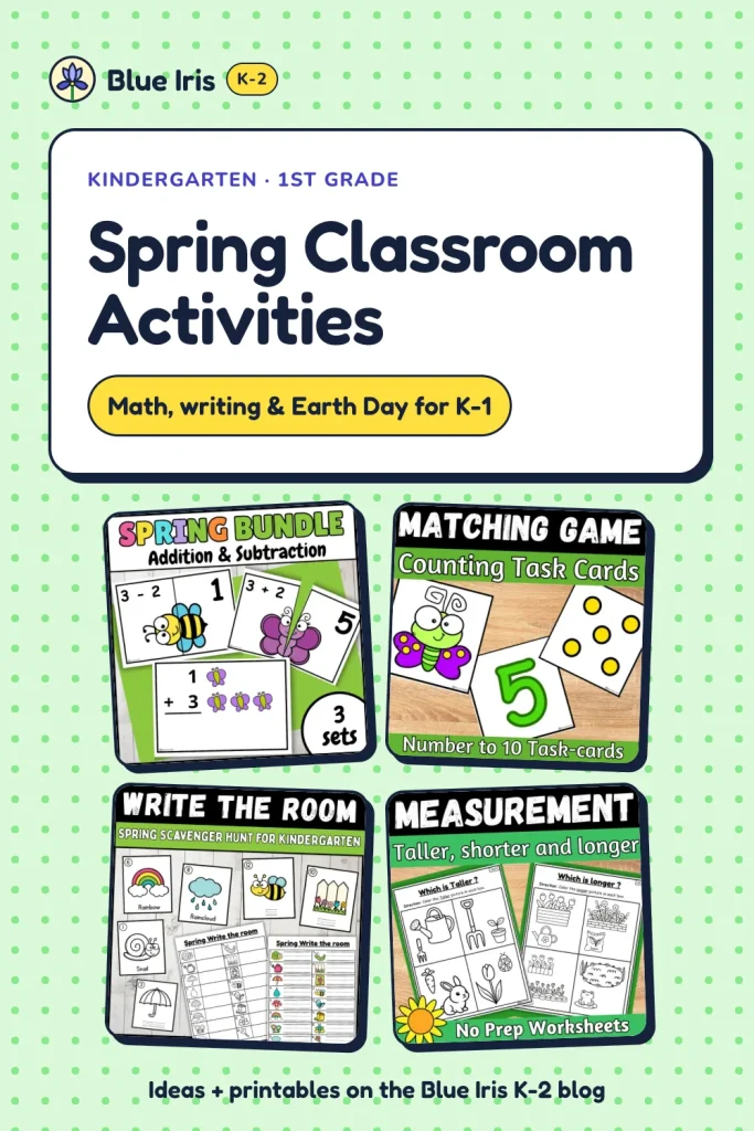 Spring Classroom Activities: Math, writing & Earth Day for K-1