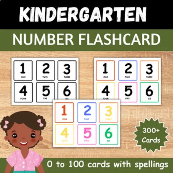 Cover of Number Flash Cards 0-100 in word form for Math Center