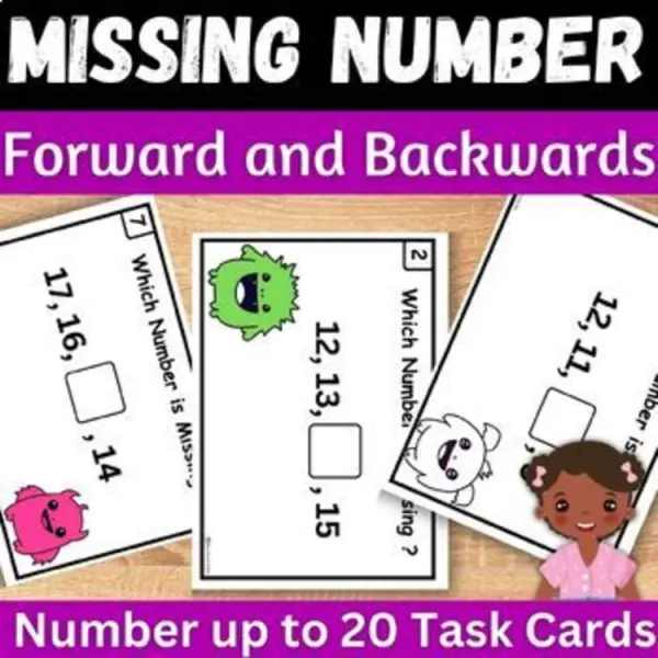 Cover of Ordering numbers to 20 Counting Forward and Backward Halloween Math center
