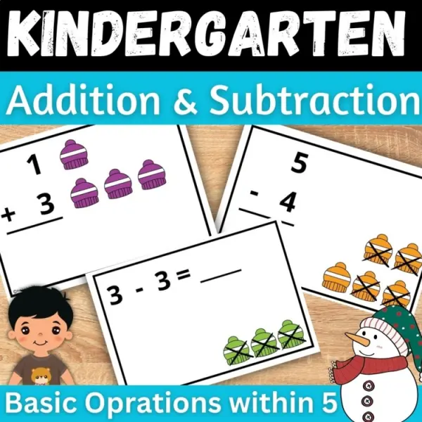 Cover of Winter Math Addition And subtraction fact within 5 Game for Kindergarten Center