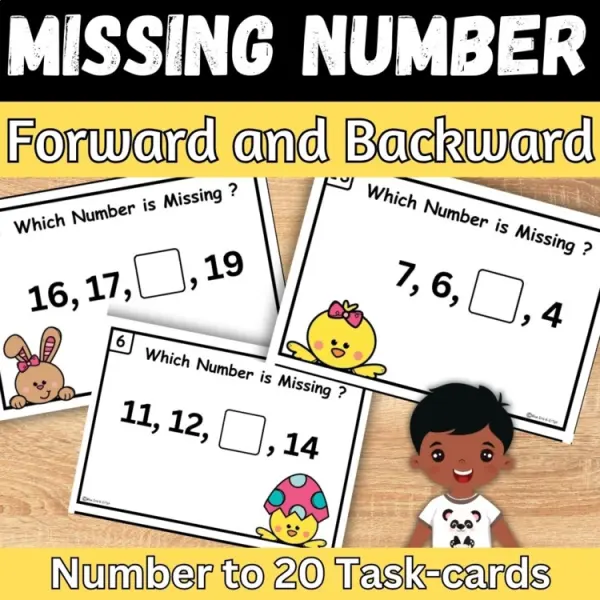 Cover of Easter Ordering numbers to 20 Counting Forward and Backward Spring Math center