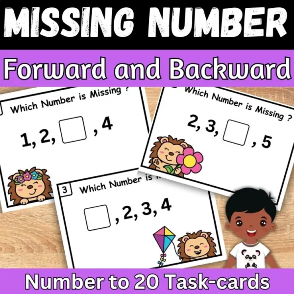 Cover of Hedgehog Ordering numbers to 20 Counting Forward and Backward Spring Math center