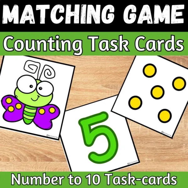 Cover of Spring butterfly matching number to quantities math Game For Kindergarten Math