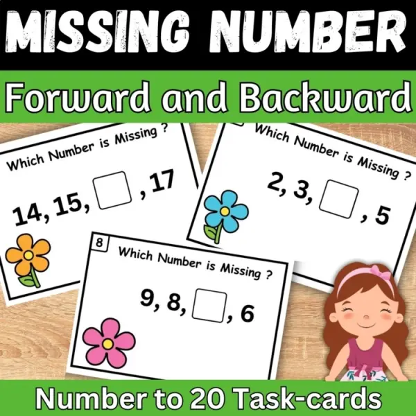 Cover of Flower Ordering numbers to 20 Counting Forward and Backward Spring Math center