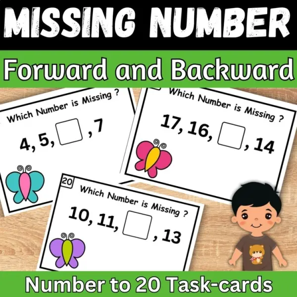 Cover of Butterfly Ordering numbers to 20 Counting Forward & Backward Spring Math center