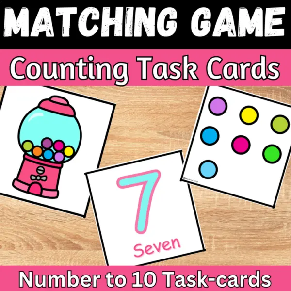 Cover of Free matching number to quantities count and match math Game For Kindergarten