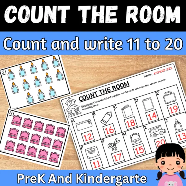 Cover of Back to School Count the room and write How many Teen Numbers for Kindergarten