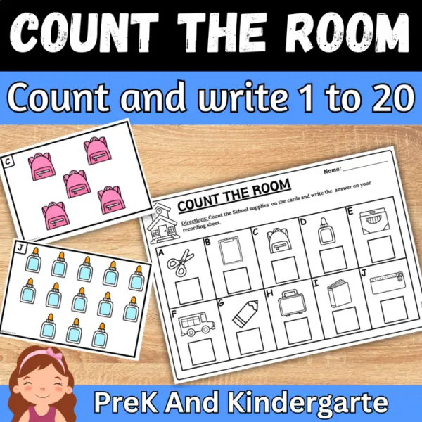 Cover of write the room back to school count and write How many numbers to 20