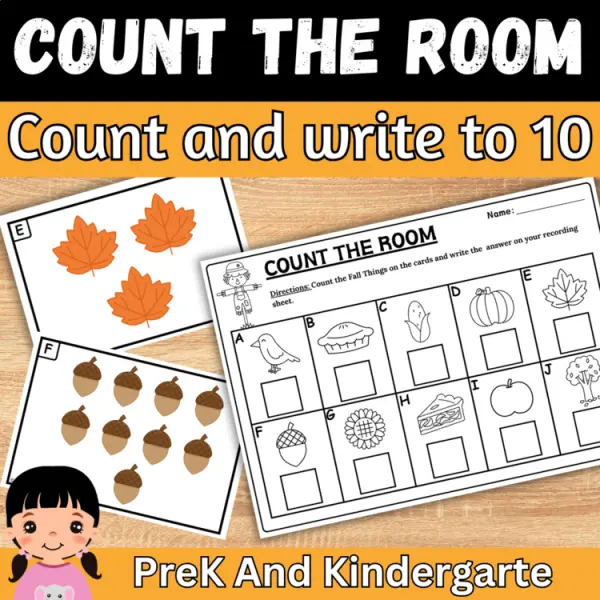 Cover of Fall Count the room and write How many Numbers to 10 for Kindergarten