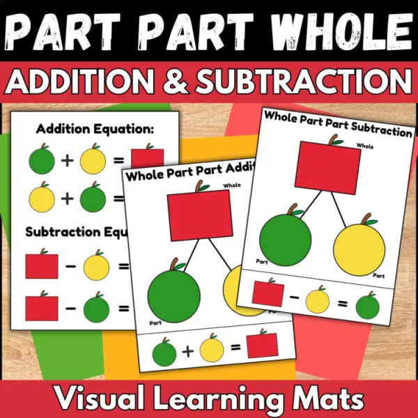 Cover of Fall Apple Part Part whole Mats: addition and subtraction Number Bond activity
