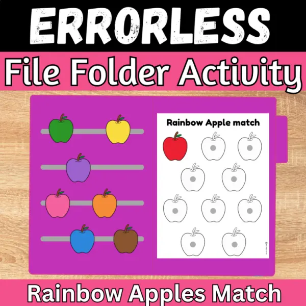 Cover of Fall Apple Errorless File folder matching game activity for special Education