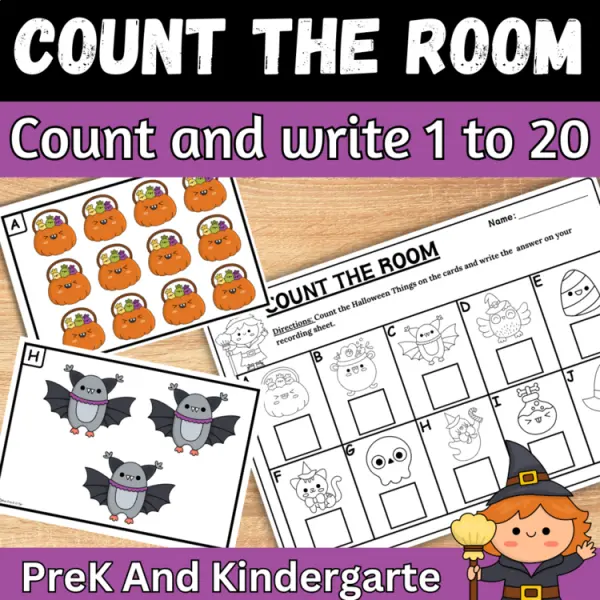 Cover of Halloween Count the room and write How many Numbers to 20 for Kindergarten
