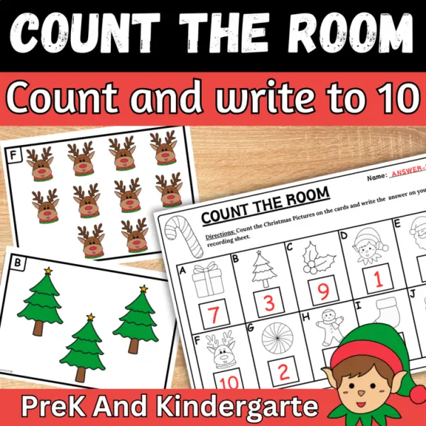 Cover of Christmas Count the room and write How many Numbers to 10 for Kindergarten