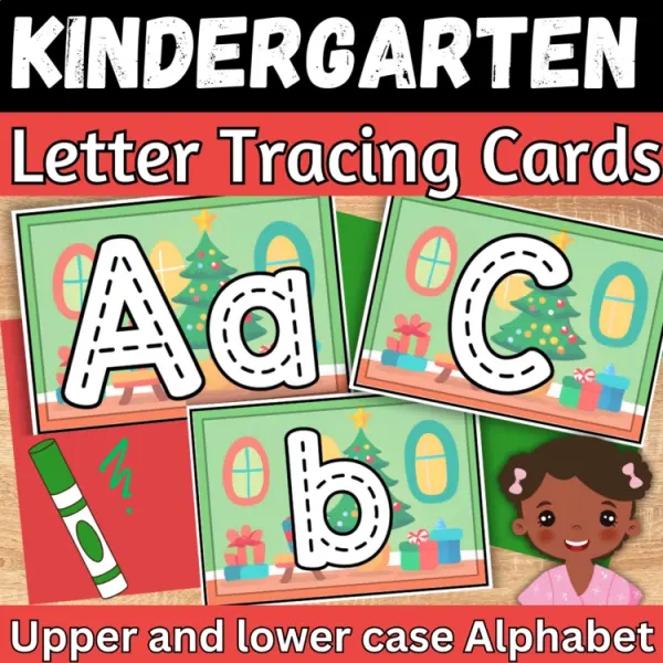 Cover of Christmas Letter Tracing Cards Upper and Lower case practice sensory bin