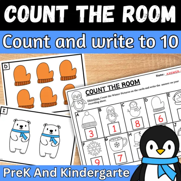 Cover of Winter Count the room and write How many Numbers to 10 for Kindergarten