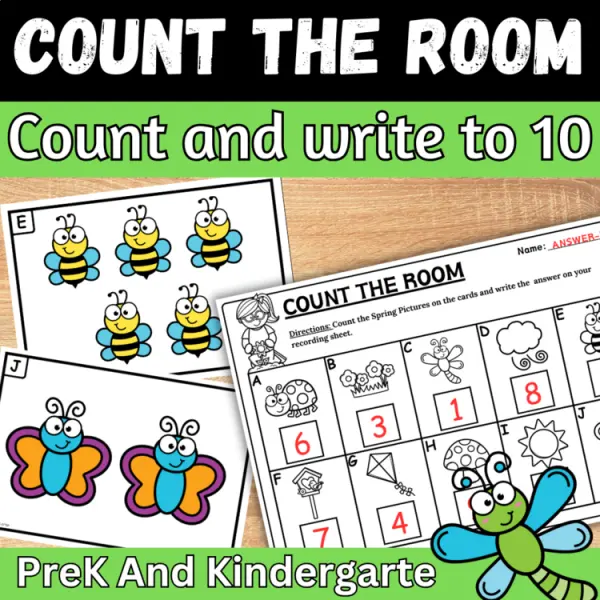 Cover of Spring Count the room and write How many Numbers to 10 for Kindergarten