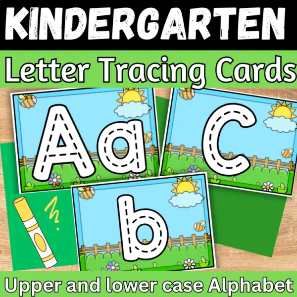 Cover of Spring Letter Tracing cards Upper and Lowercase practice sensory bin Center