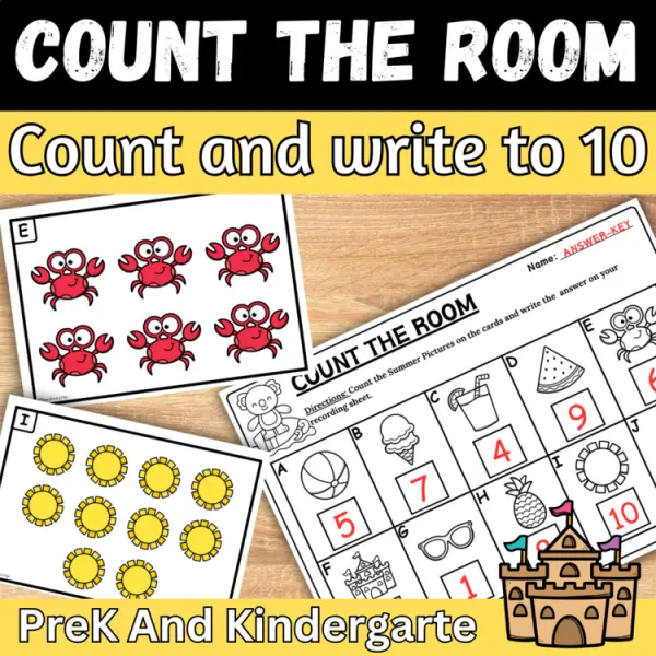 Cover of Summer Count the room and write How many Numbers to 10 for Kindergarten