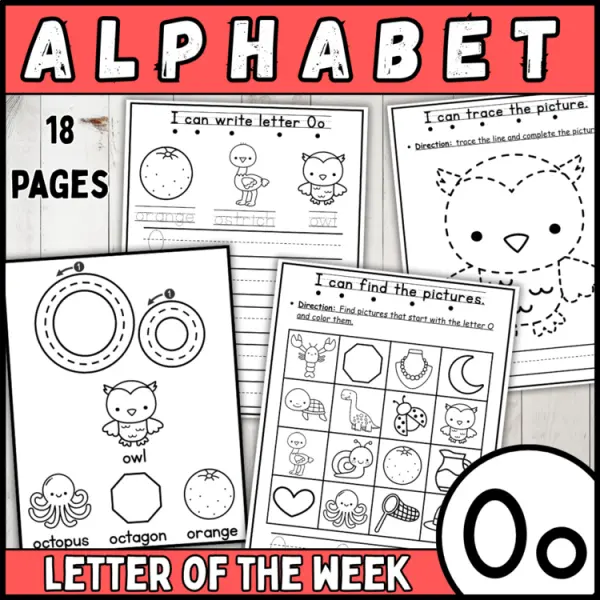 Cover of 26 letter of the week O | alphabet recognition, tracing, crown, bracelets & more