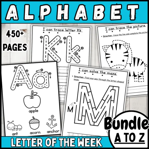Cover of 26 letter of the week | alphabet recognition, tracing, crown, bracelets Bundle