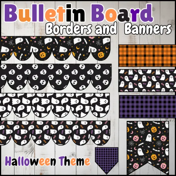 Cover of Halloween Bulletin Board Borders And Banners | Printable Classroom Decor