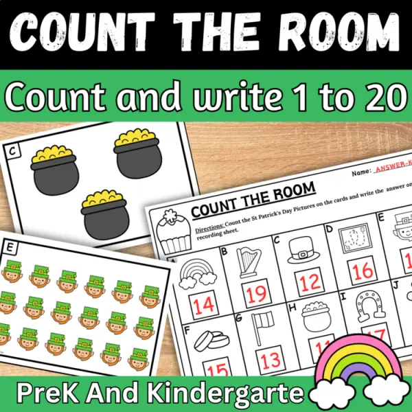 Cover of St Patricks Day Count the room and write How many Numbers to 20 Bundle
