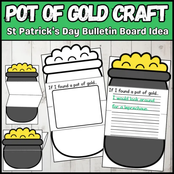 Cover of Pot of Gold Craft Foldable St Patrick’s Day Bulletin Board Idea for Kindergarten