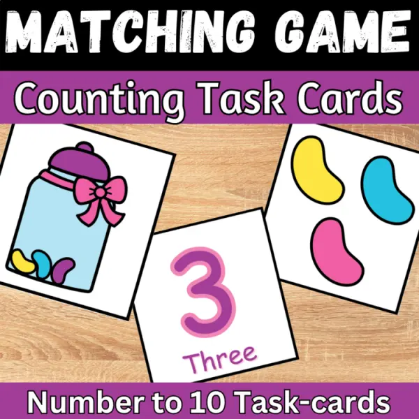 Cover of Easter Jar matching numbers to quantities Count and Match Kindergarten Game