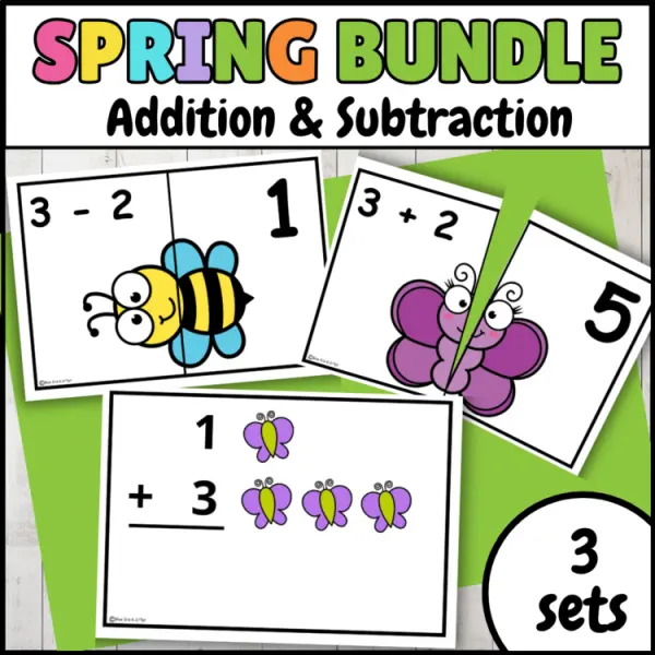 Cover of Spring Butterfly Addition & Subtraction within 5 Matching game for Kindergarten