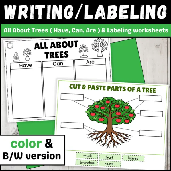 Cover of Arbor Day Trees informative writing & Labeling | Can Have Are Graphic Organizer